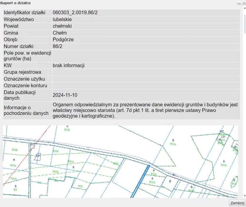 Las. Działka Leśna 86/2 Podgórze, powiat Chełm