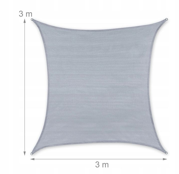 Żagiel ogrodowy 300 x 300 cm tkanina Przeciwsłoneczny RelaxDays Szary