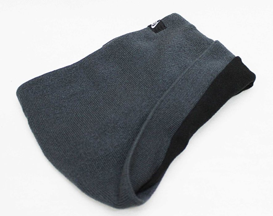 Теплий комплект шапка бафф найк (Nike) з чорною вишивкою ZE00105-2