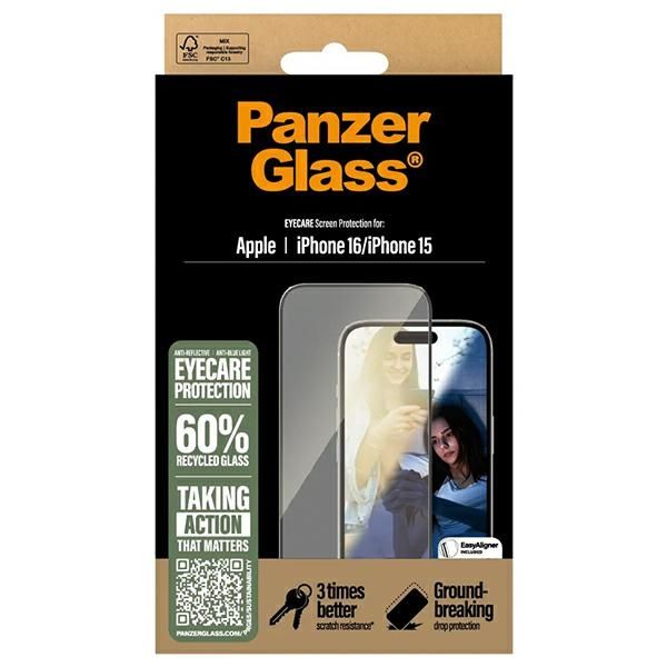PanzerGlass EyeCare Screen ProtectoriPhone 16 / 15 6.1 Ultra-Wide Fit 2865