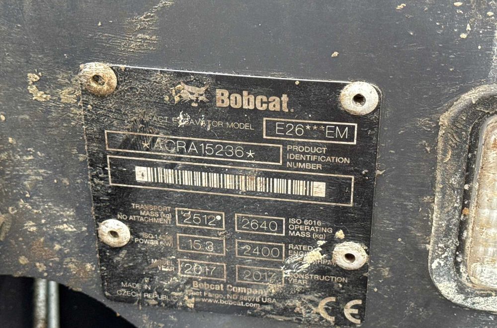 Bobcat E26EM 2017 — міні-екскаватор 2,6 т