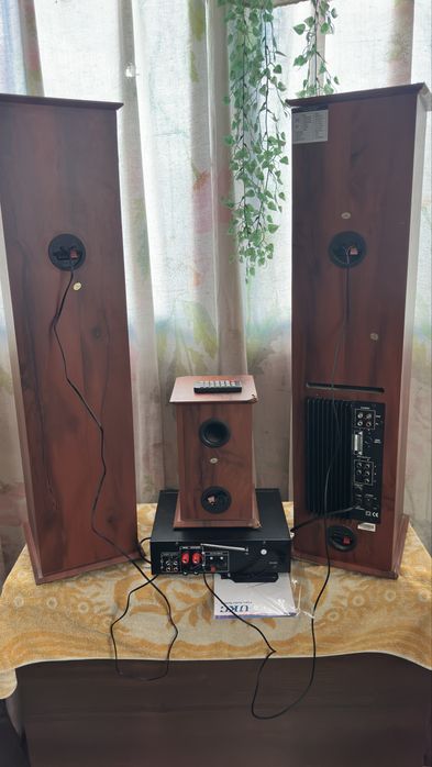 MP3 усилитель звука акустическая система комплект 4 колонки