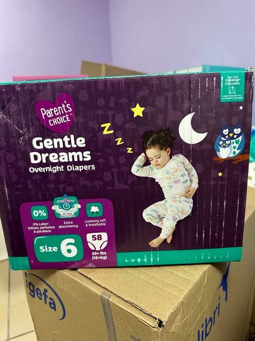 Нічні підгузки Parents choice gentle dreams р 5 (66 шт) та р 6 (29 шт)