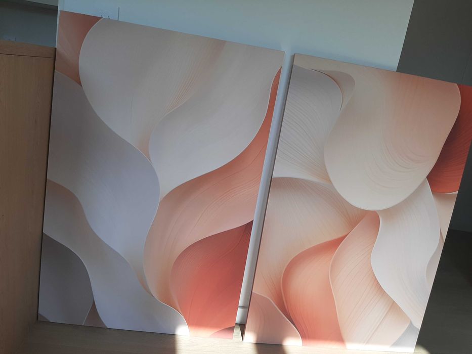 Obraz na eko-płótnie komplet 2 abstrakcyjnych obrazów 120 x 80 cm