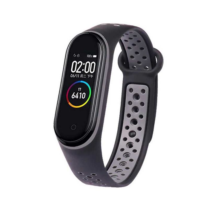 Ремешок браслет силиконовый для фитнес трекера Xiaomi Mi Band 4,5,6,7