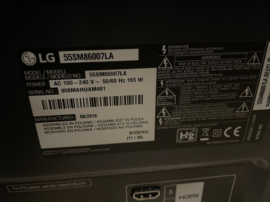 Телевізол Lg 55 smart tv 4k nano cell