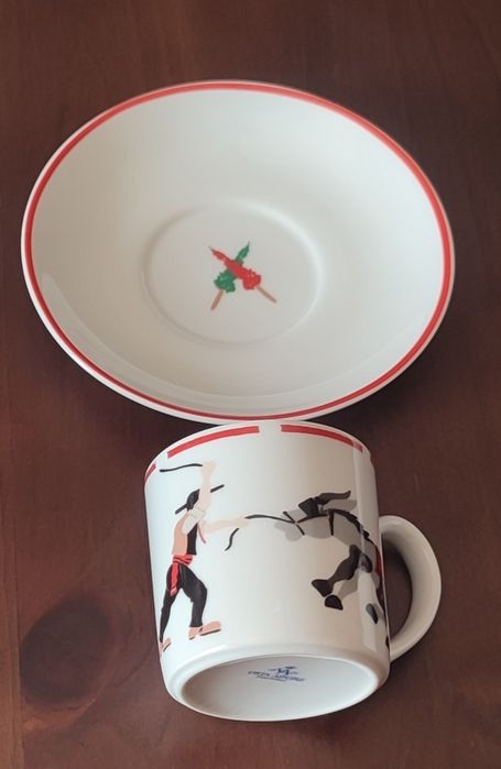Conjunto 4 Chávenas de Café Vista Alegre - Motivos Ribatejo / Campinos