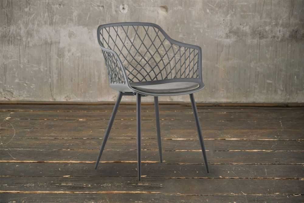 Promocja 60% Krzesła KAWOLA EMILIE krzesł do jadalni taras czarne szar