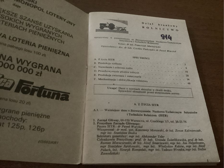 Rolnictwo dodatek do terminarza technika