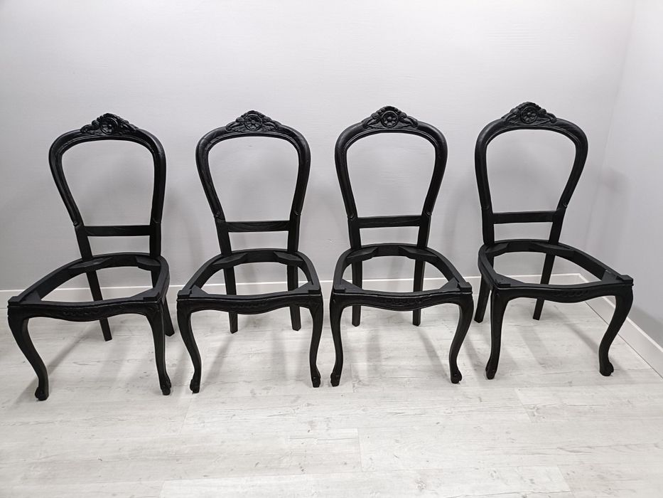 Stelaż krzesła Ludwik piaskowane, lakierowany czarny kolory 100szt