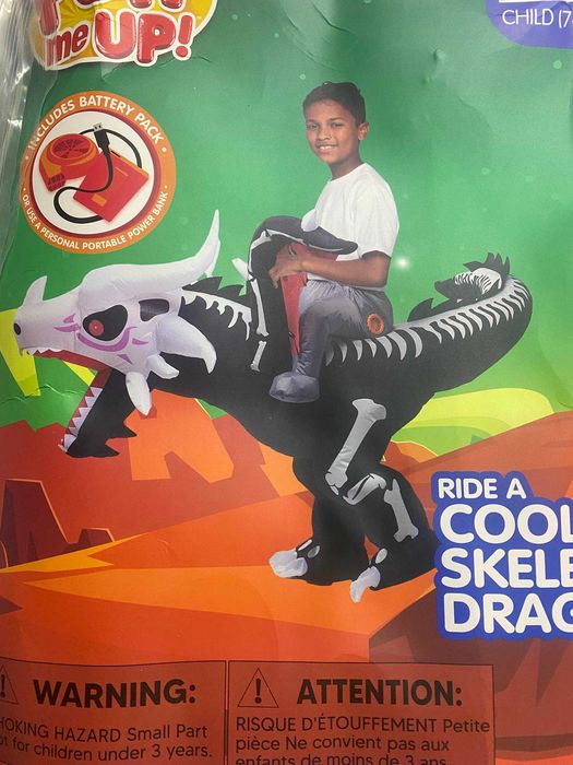 kostium nadmuchiwany rajd na gigantycznym smoku szkieletorze 7-10 lat