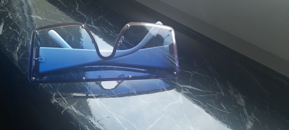 Okulary pezeciwsłoneczne niebieskie duże