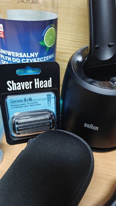 Golarka Braun S6 stacja myjąca płyn trymer pokrowiec nowa glowica