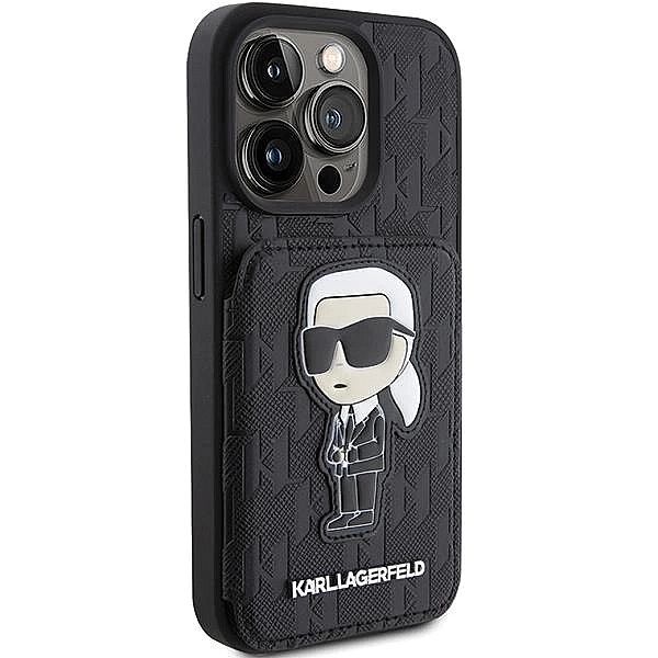 Etui Karl Lagerfeld Saffiano Cardslots and Stand Monogram Ikonik Patch