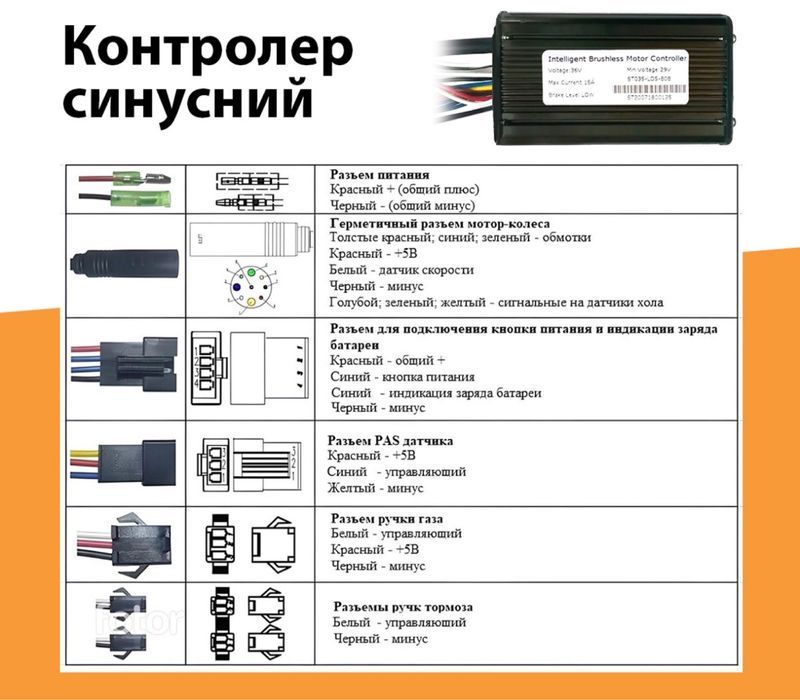 500w 36/48v Электронабор для велосипеда, електронабір для велосипеда