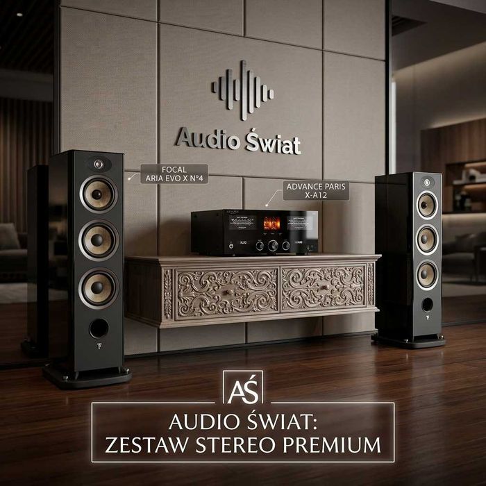 Stereo Klasy High-End: Kolumny Focal Aria Evo X N°4 + Wzmacniacz Advance Paris A12 APEX (30th Edition) Gwarancja