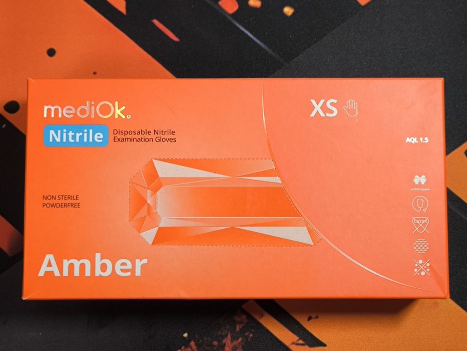 Нітрилові рукавички mediOk Amber XS — 10 шт / без пудри / nitrile