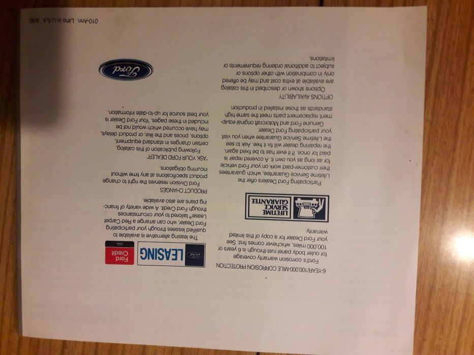 prospekt ford usa 1992