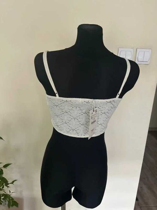 Bluzka crop top Zara roz M