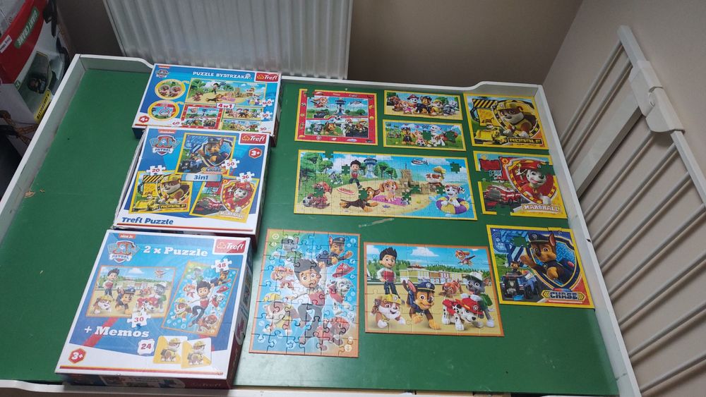 Zestaw 3 szt. puzzli Psi Patrol 3+, 4+- NIekompletny