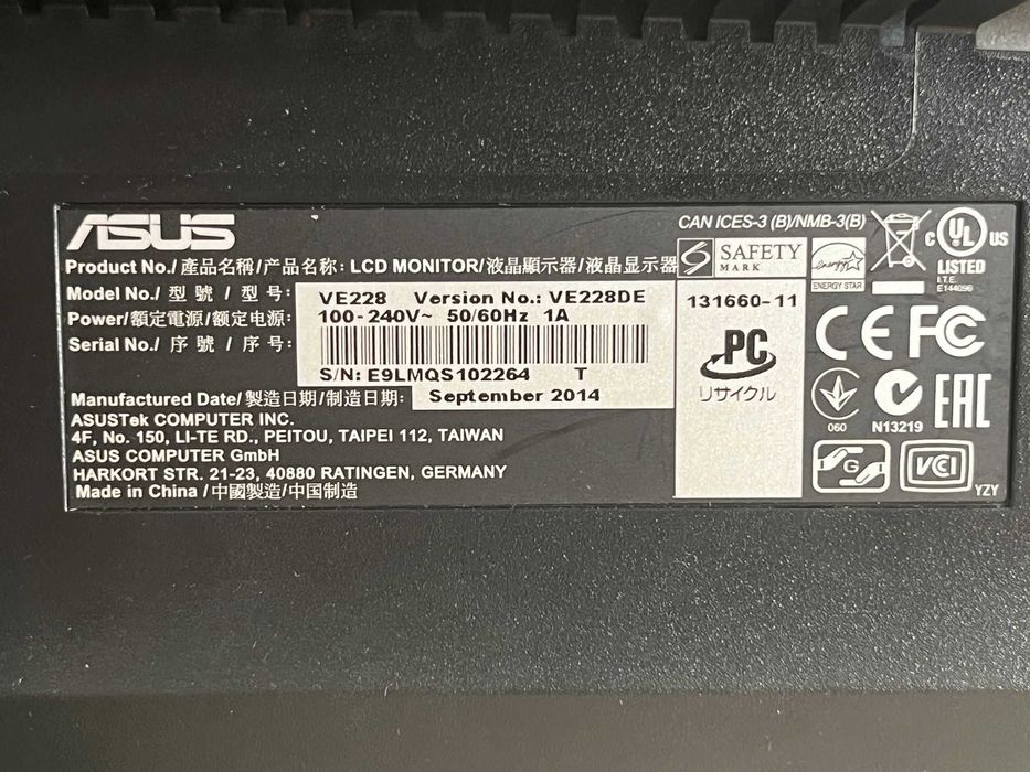 Conjunto de Monitor Asus 22'