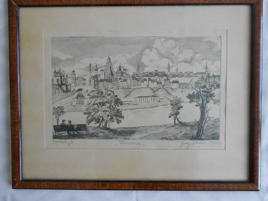 Jerzy Miller miedzioryt Warszawa 1960