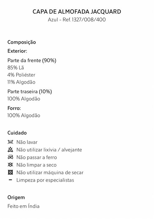 Capa De Almofada Jacquard Zara Home NOVO