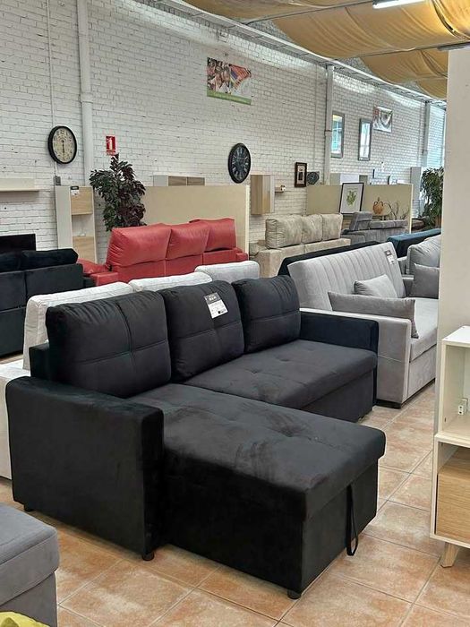 oferta sofa cama chaisselongue e baú envio grátis