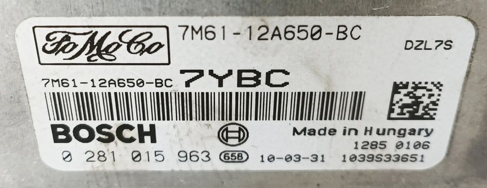 Centralinas motor Mazda , Volvo 1.6D, referência 7M61-12A650-BC,