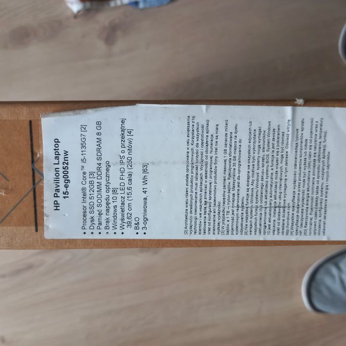 Laptop HP Pavilion 15-eg0052nw 8GB 512 Ssd i5-1135G7