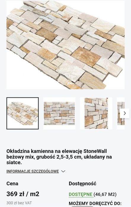 Kamień naturalny piaskowiec  jakość premium  zostało po budowie 4.5m2