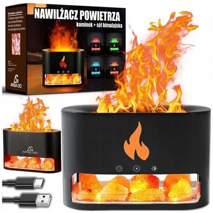 Nawilżacz Powietrza Kominek z Efektem Żywego Ognia LED NOWY
