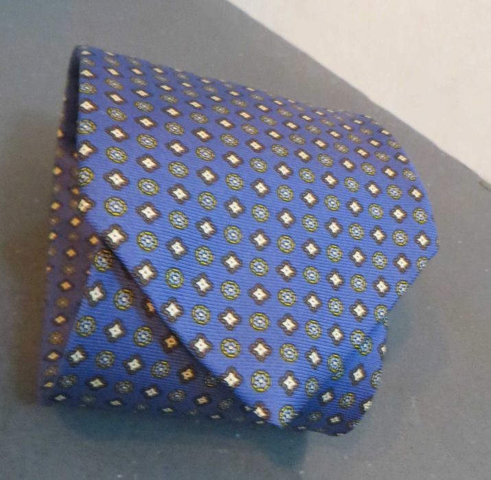 Gravata azul, estampada - Made in Italy - Usada 1 vez