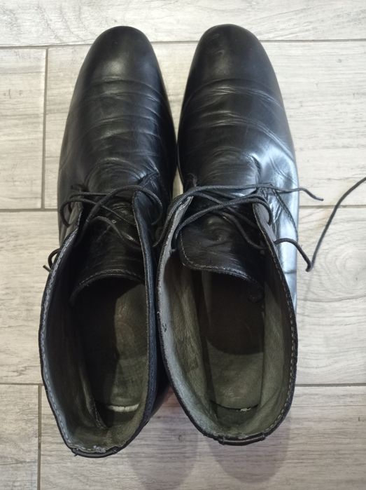 Чоловічі шкіряні черевики, напівчеревики, туфлі Ziga, чорні, 44 р.