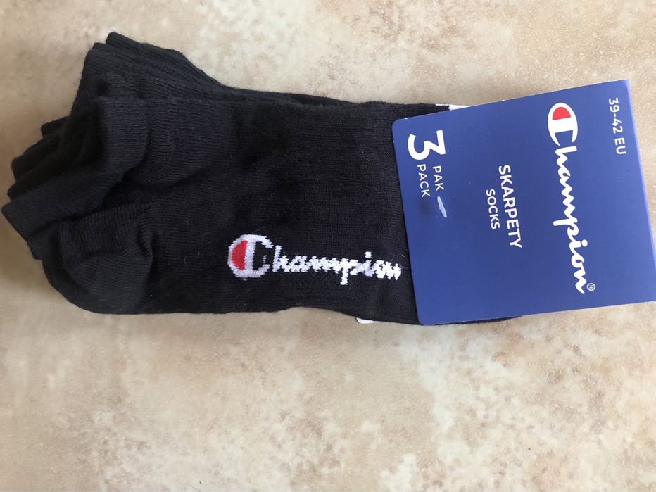 Skarpety Champion 3 pary krótkie stopki czarne 39-42