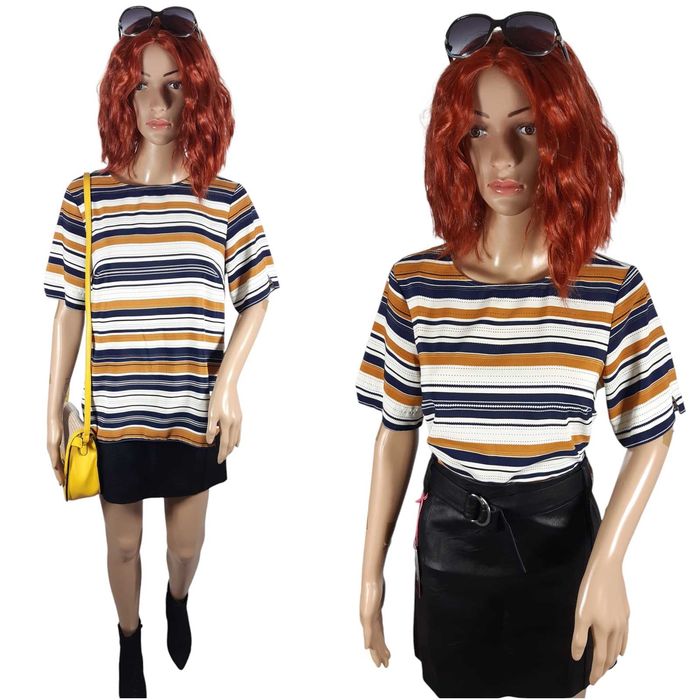 Nowa bluzka damska wzór w paski 38,M Primark krótki rękaw