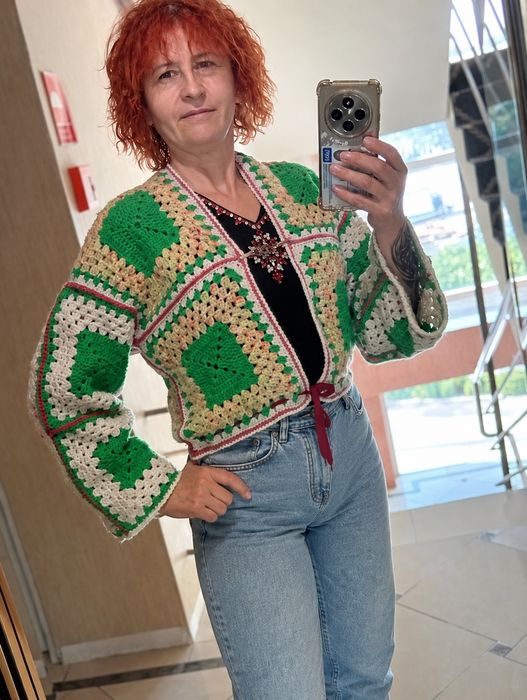 Krótki kardigan handmade
