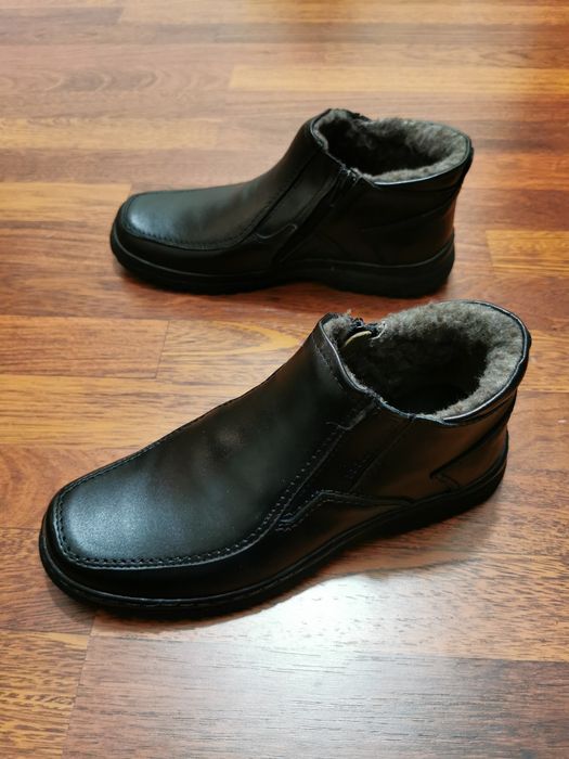 Skórzane Ocieplane Buty Męskie Na Zamek Super Lekkie Wygodne Ciepłe