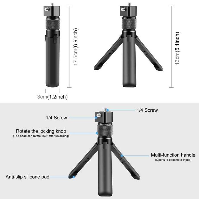 Statyw Stealth Selfie Stick do Insta360 X5 X4 X3 obrotowy