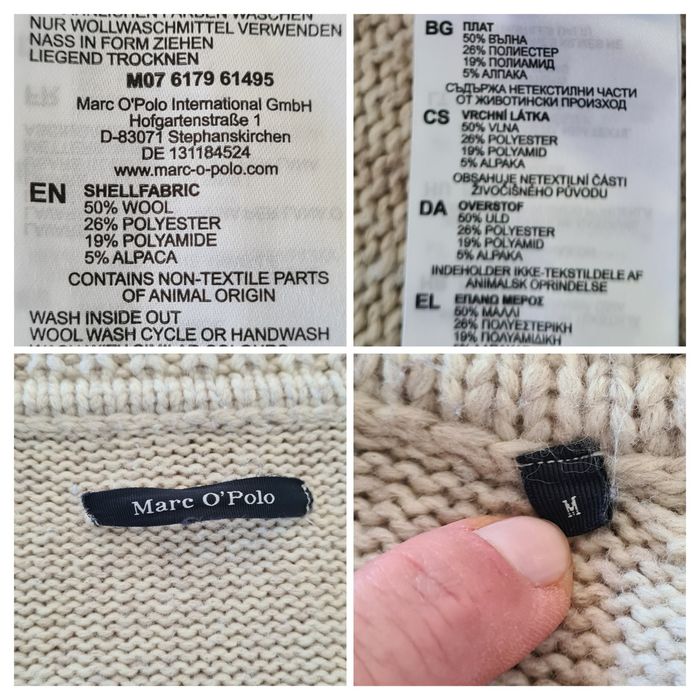 Długi sweter Kardigan Marc O'Polo. 50% Wełna, 5% Alpaka. Beżowy. Rozmi