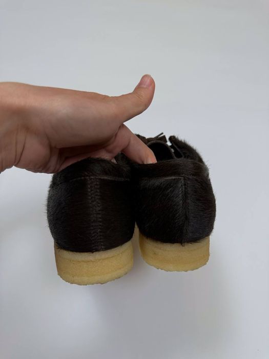 Sandro & Clarks чоловічі шкіряні шоколадні мокасини туфлі  шерсть поні оригінал