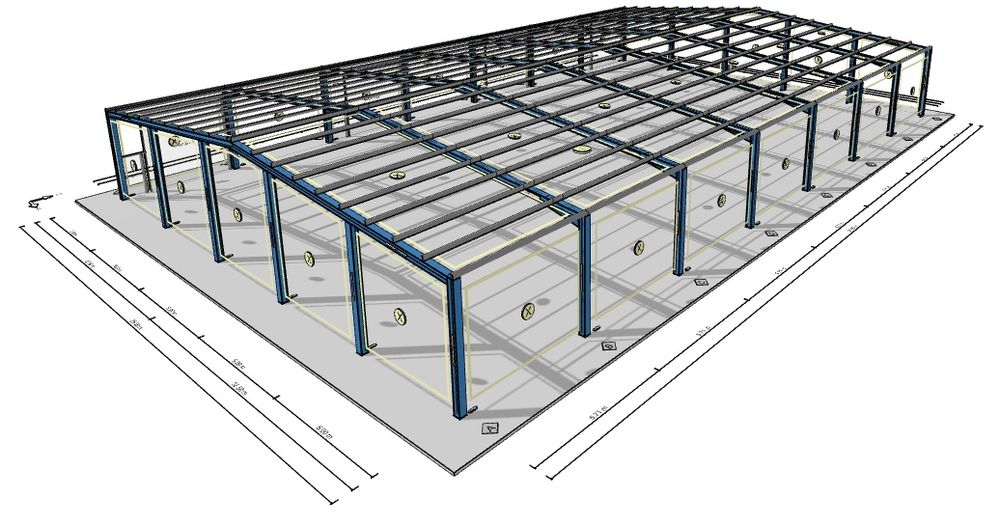 Konstrukcja hali stalowej 25x30