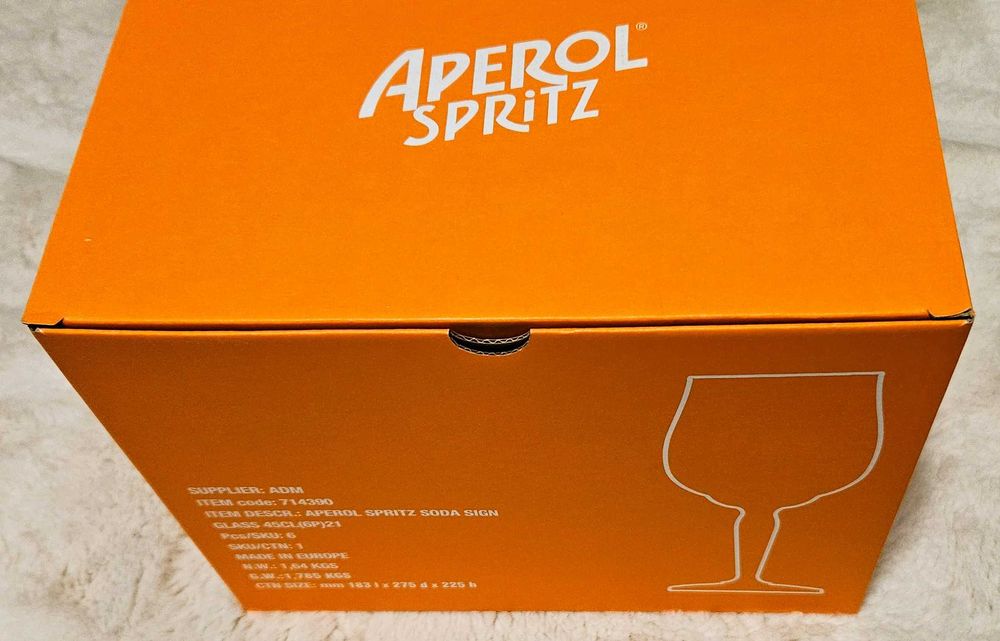 APEROL SPRITZ 6 sztuk Oryginalne kieliszki w kartonie