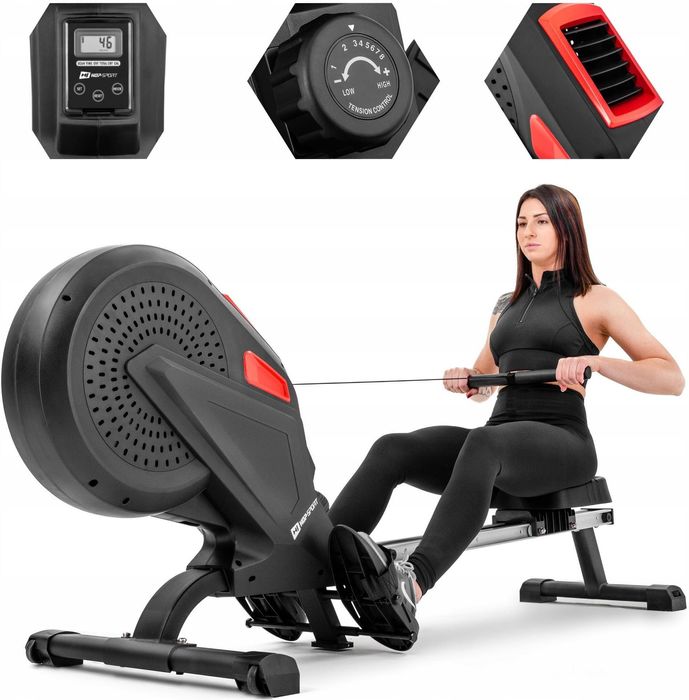 Гребний / Гребной тренажер повітряний Hop-Sport HS-070R Rush Гребля