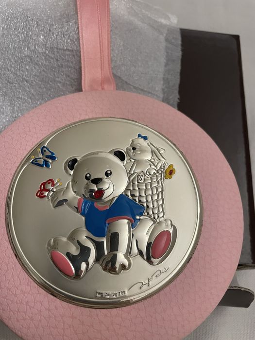 Medalha de berço com urso em PVD