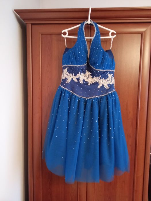 Sukienka S/36  38  Extra księżniczka chabrowa  bal  wesele studniówka