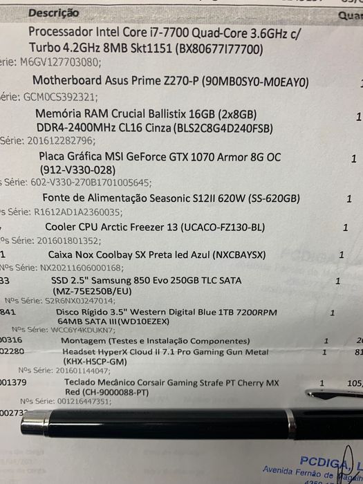 PC gaming i7 + Corsair teclado + Razer Kraken + 2 Ratos