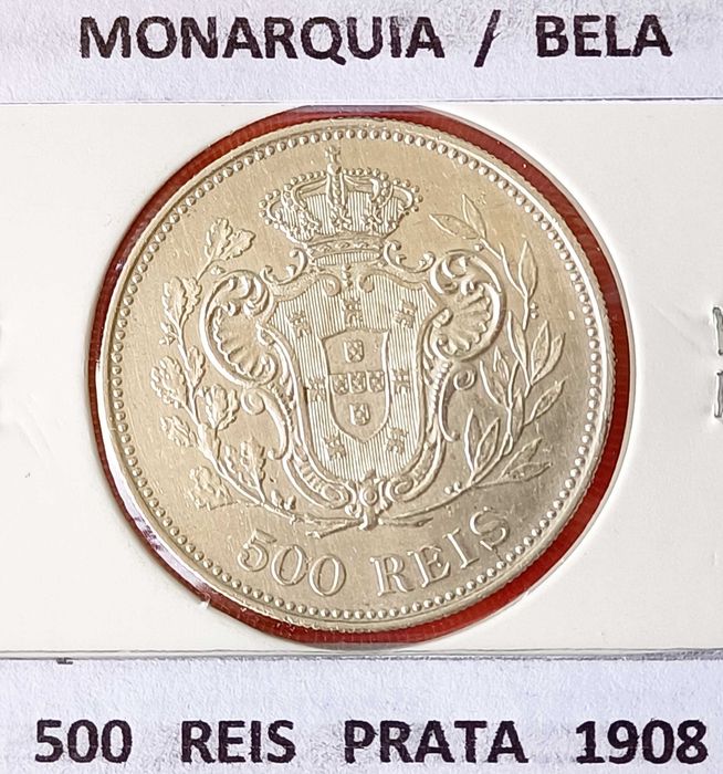 Moeda 5 tostões da Monarquia Portuguesa D. Manuel II  (500 Réis PRATA)