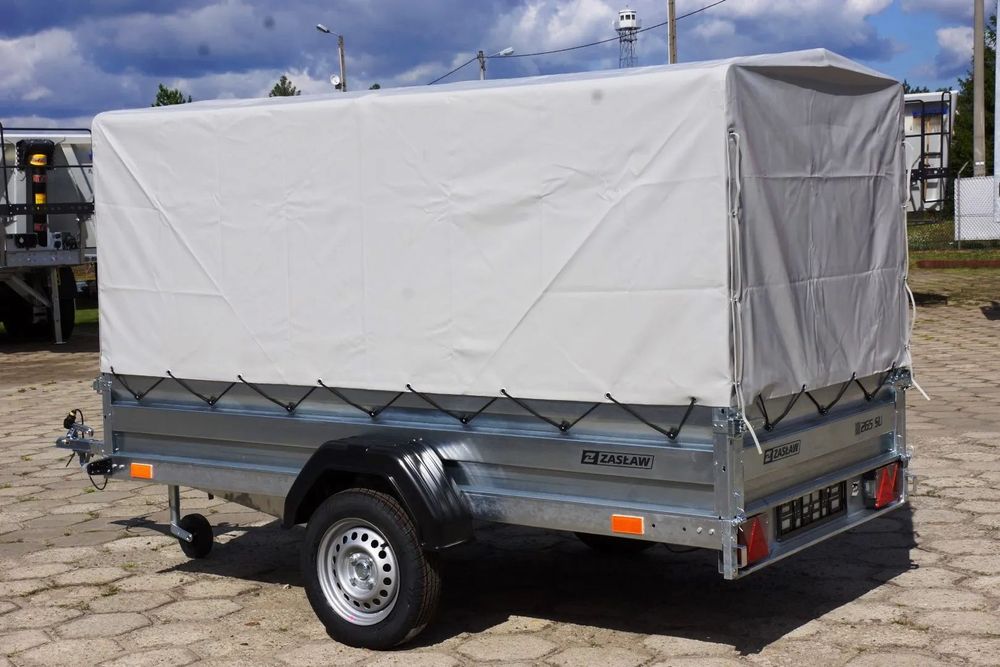 Zaslaw Przyczepa samochodowa do 3,5 T - MOCNA I SOLDNA !!!  .: GOTOWA DO JAZDY :. wywrotka dł. 2,65 m, stelaż z plandeką H 1,0 m!