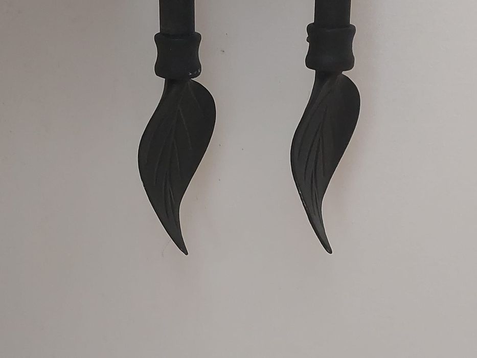 Varão duplo em preto, dois suportes para cortinados(2)